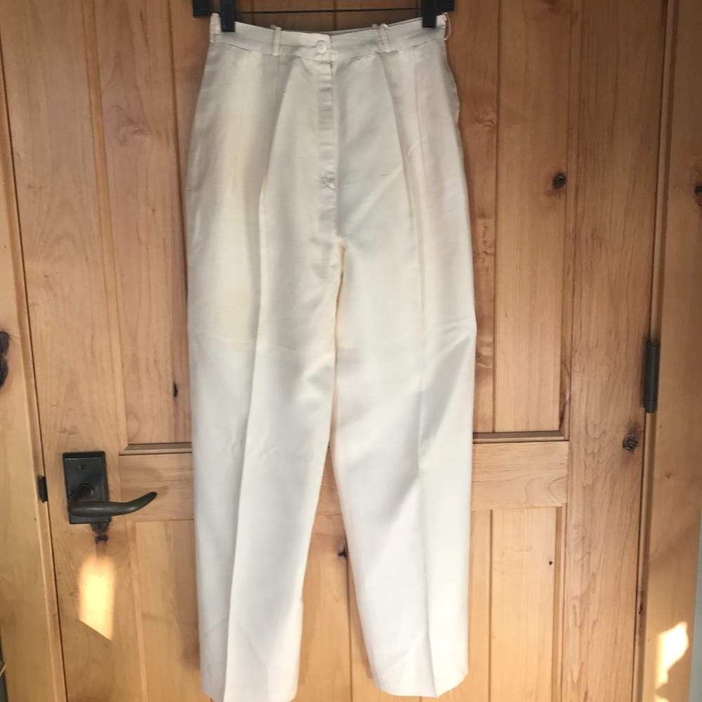 Eleanor P Brenner Cream Silk Pants